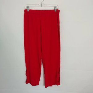 Oh My Gauze Pants Red Ankle Women's 1 Pull-On with Cut Outs Cotton Lagenlook 1